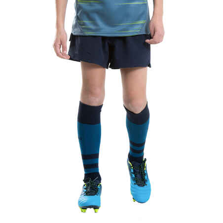 Rugbyshorts R500 Kinder marineblau