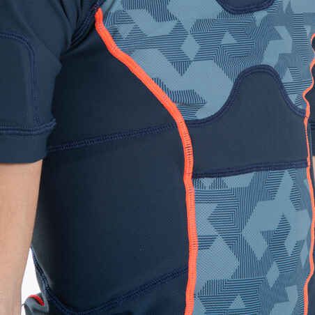 Hombrera de Rugby Offload R100 Niños Azul y Gris