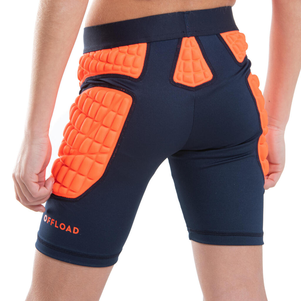 Kids’ Protective Rugby Undershorts R500 - Orange