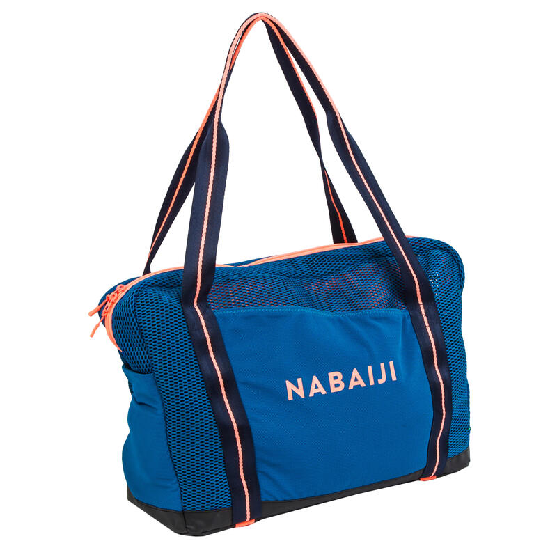Tas voor aquabike-aquagym in netstof blauw/oranje