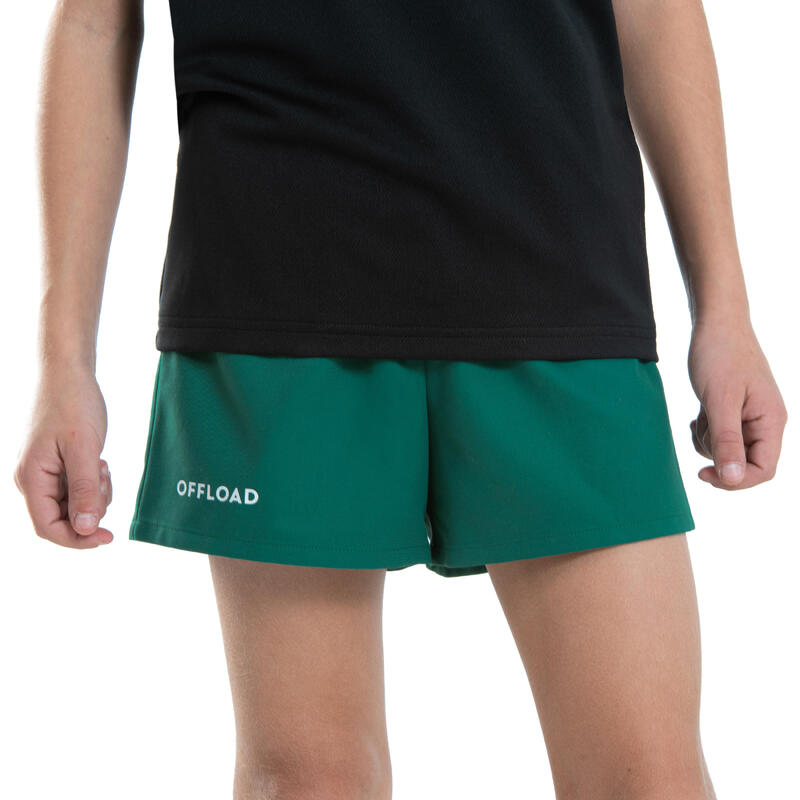 R100 Junior Rugby Club Pocketless Shorts Offload Decathlon