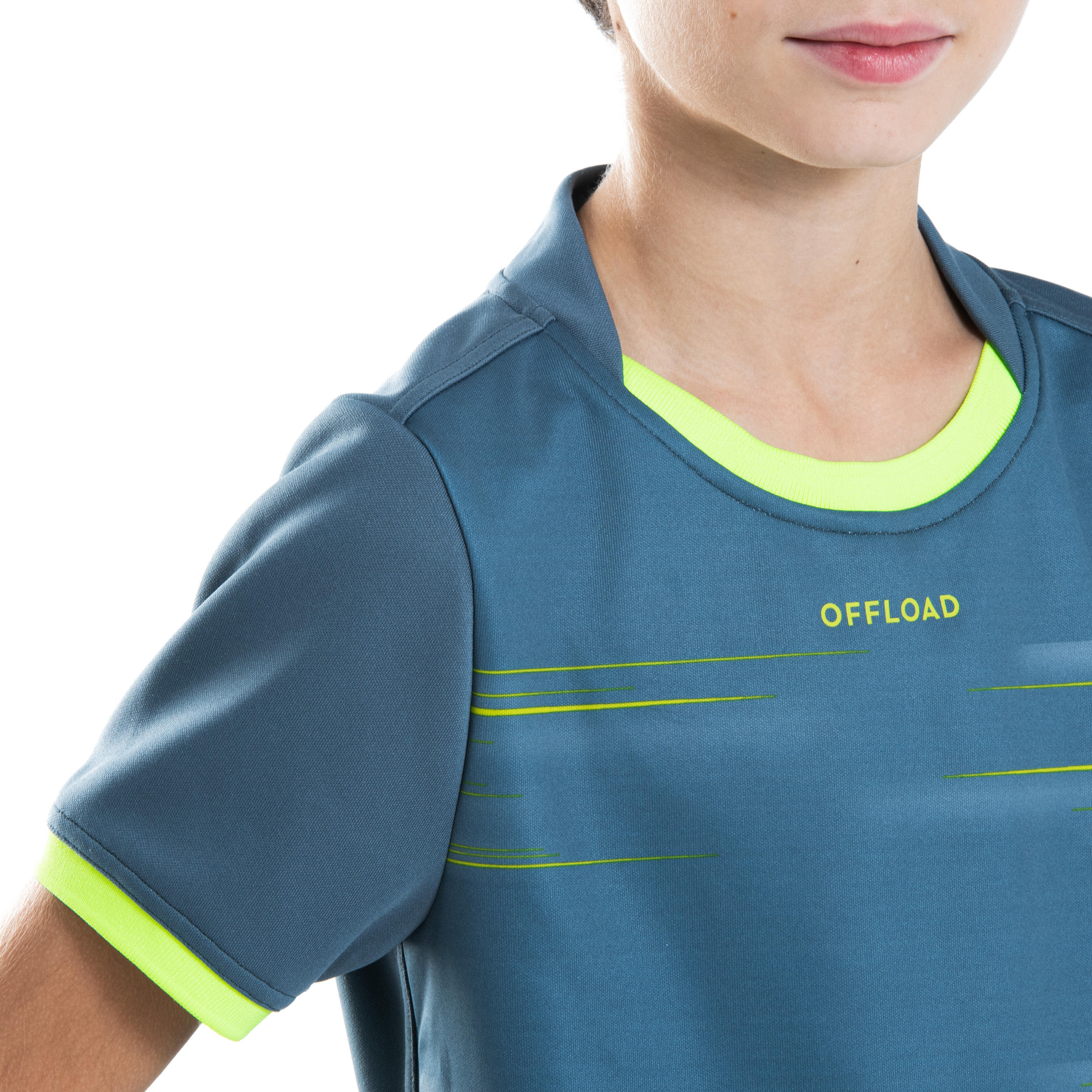 Kids' Short-Sleeved Rugby Shirt R500 - Grey/Yellow 6/11