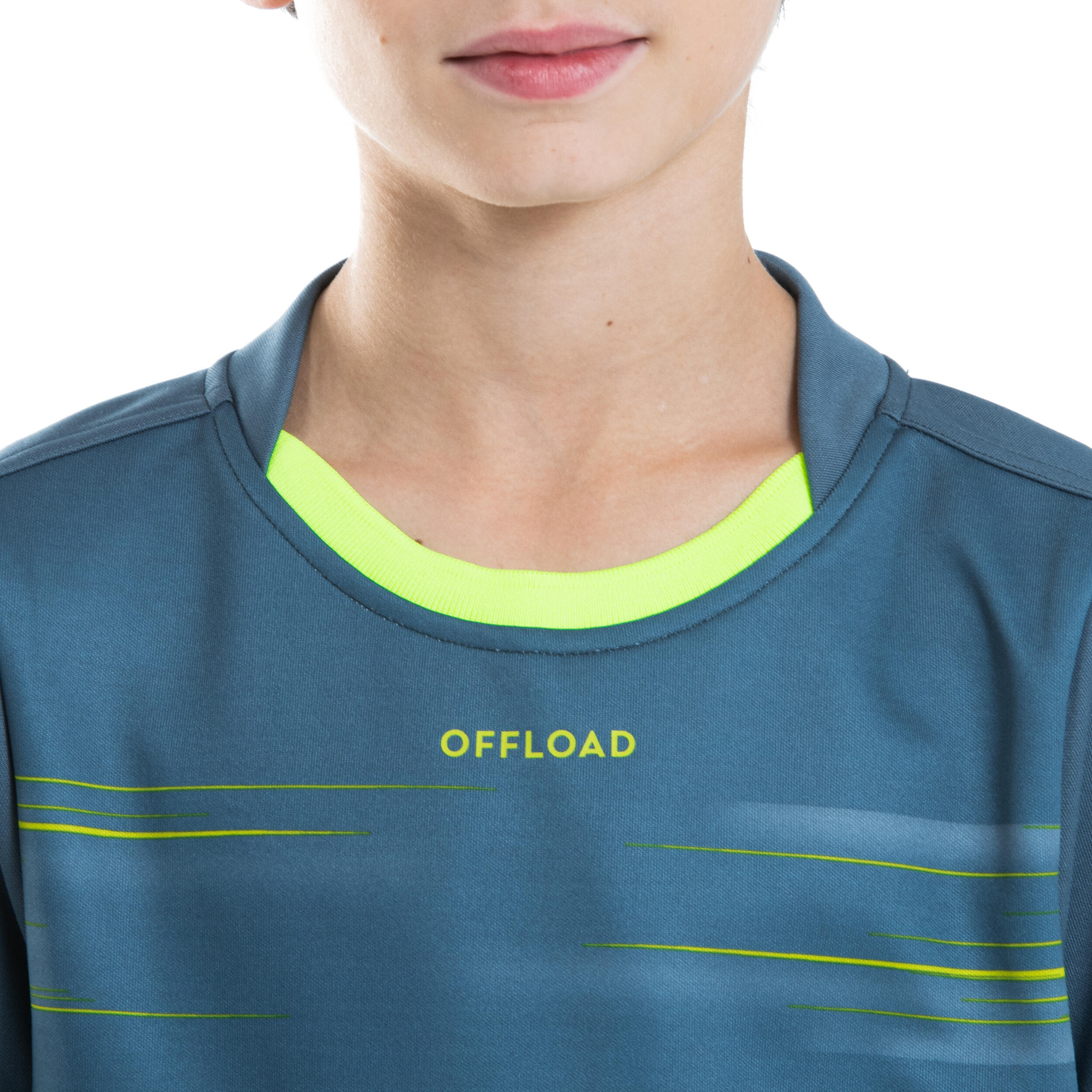 Kids' Short-Sleeved Rugby Shirt R500 - Grey/Yellow 7/11