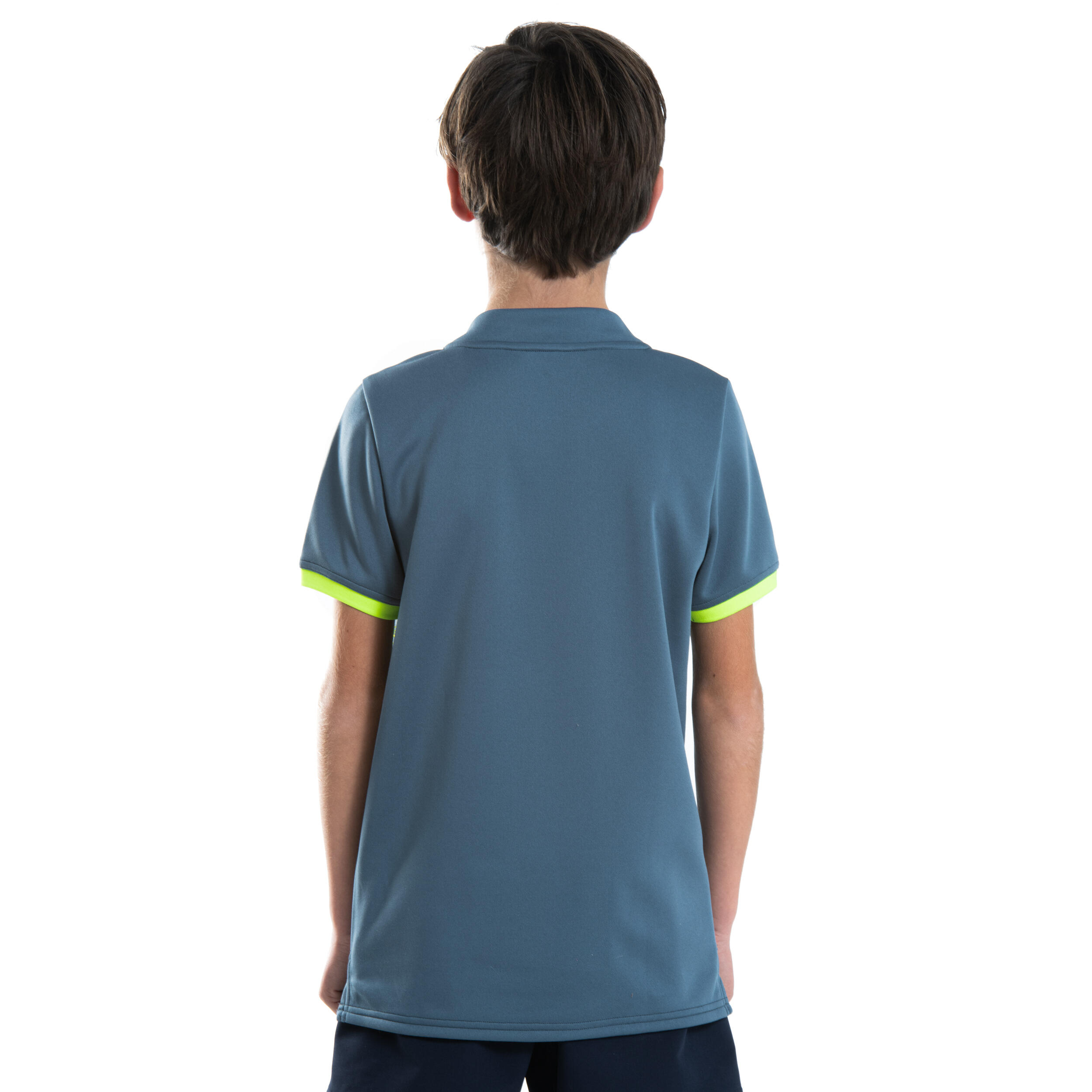 Kids' Short-Sleeved Rugby Shirt R500 - Grey/Yellow 4/11