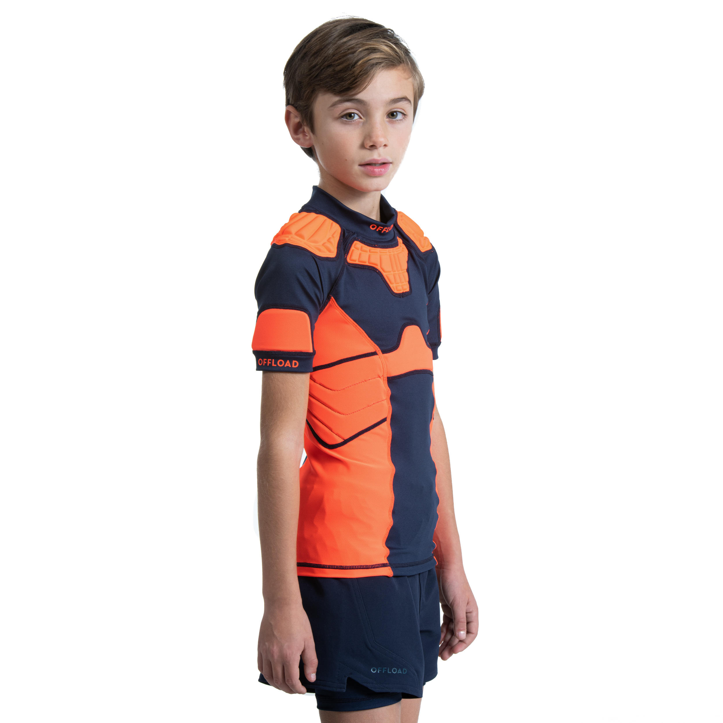 Kids' Rugby Shoulder Pad R500 - Orange 13/13