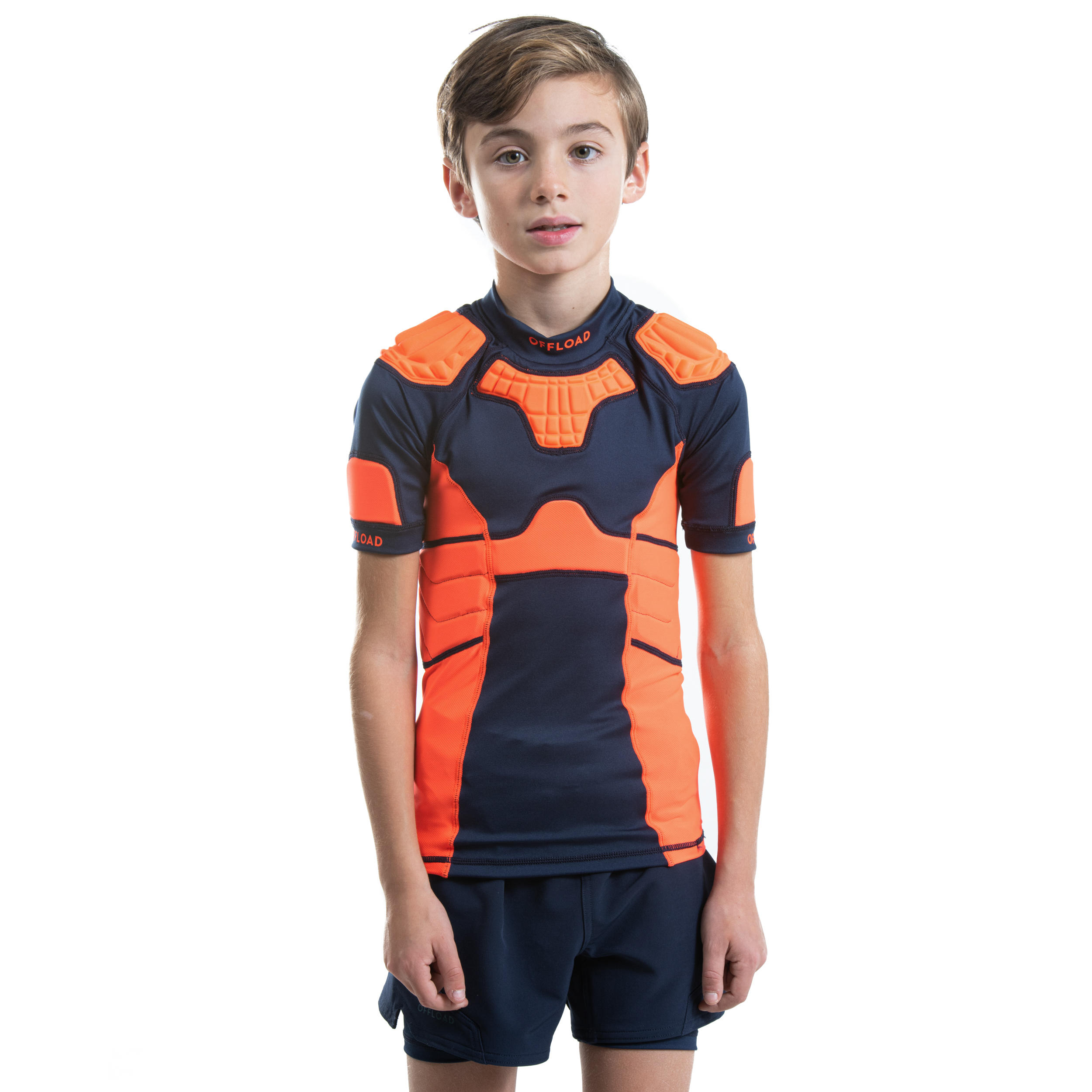 Kids' Rugby Shoulder Pad R500 - Orange 12/13