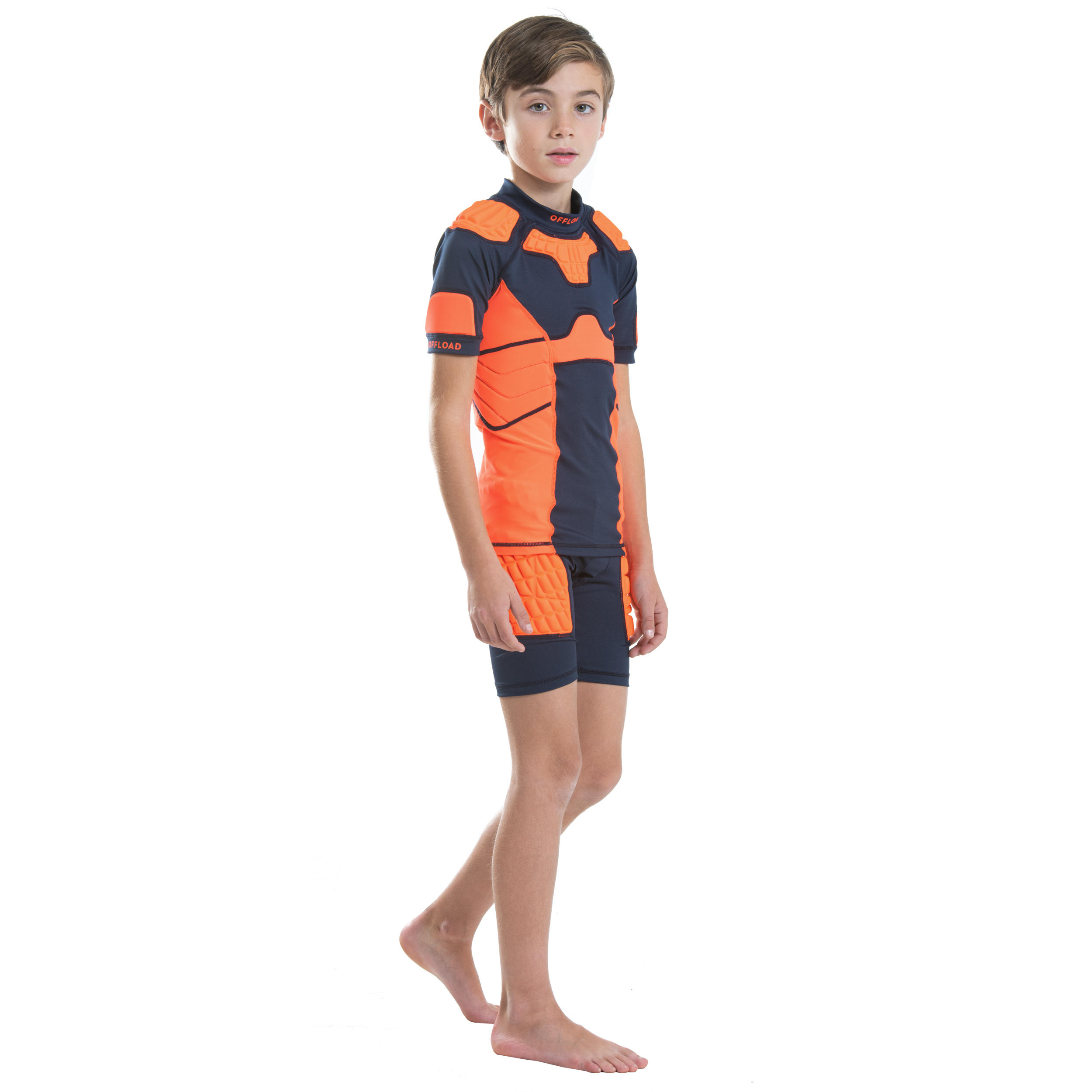 Kids' Rugby Shoulder Pad R500 - Orange 10/13