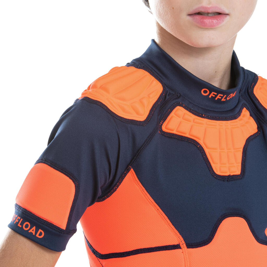 Kids' Rugby Shoulder Pad R500 - Orange