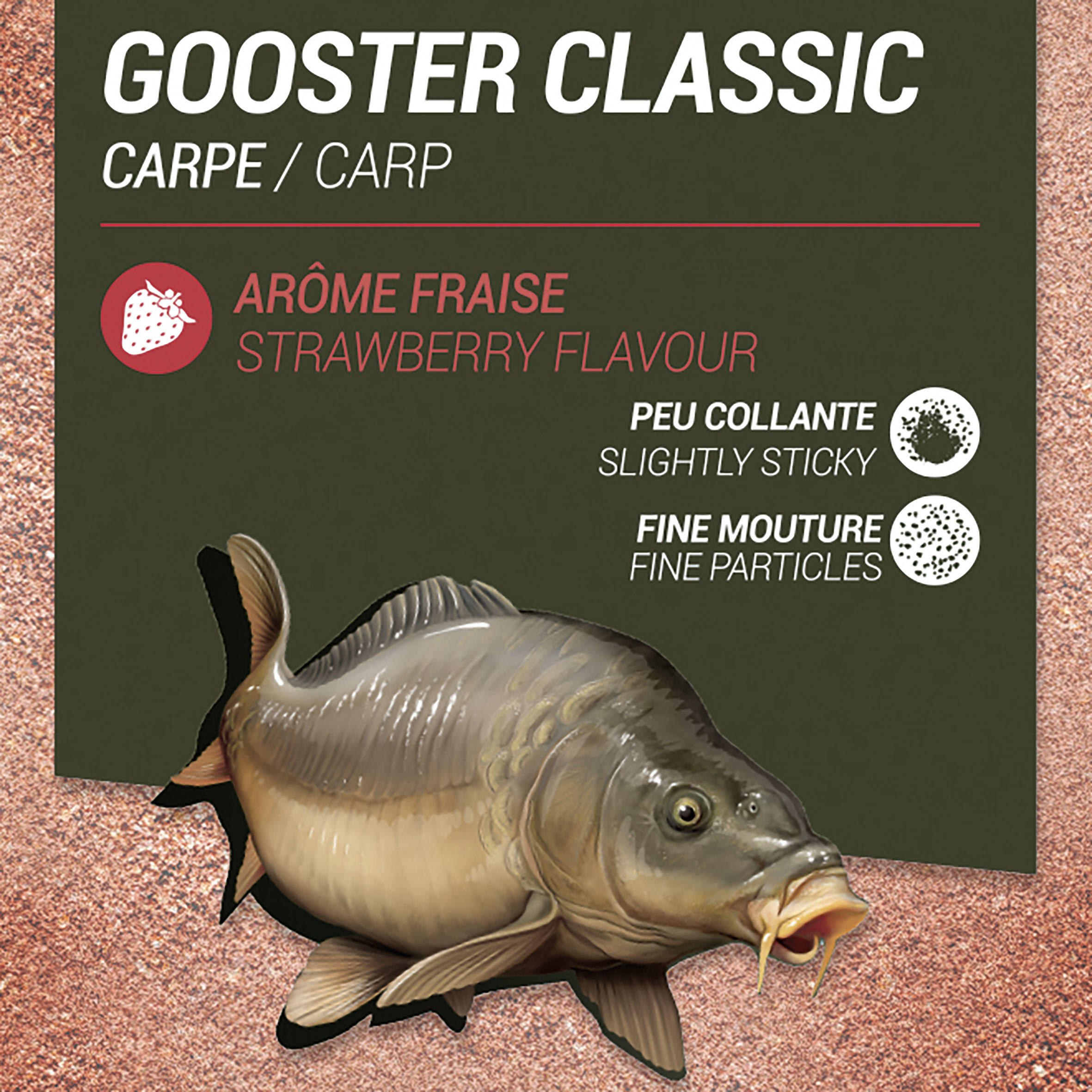 GOOSTER CLASSIC CARP BAIT RED STRAWBERRY 1kg 2/5