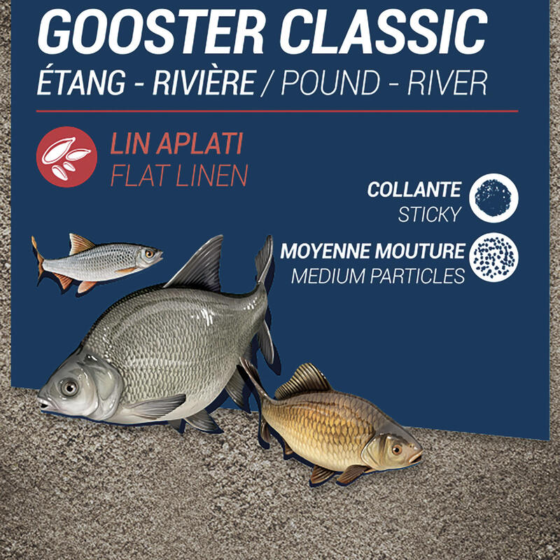 Nadă Gooster Classic 4X4 negru 1kg pescuit staționar