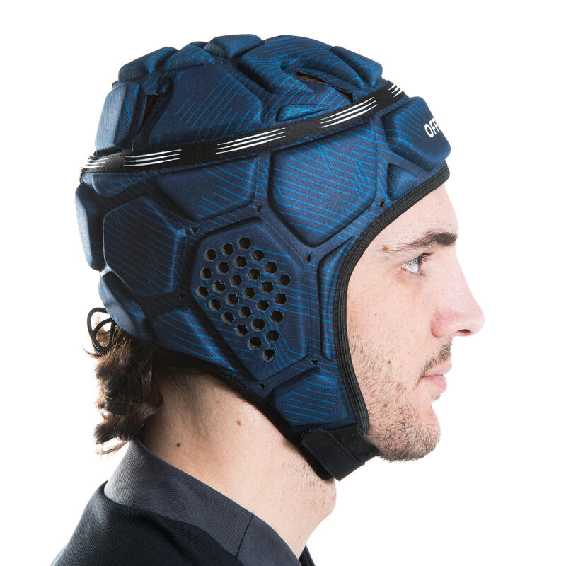 Capacete de Rugby Criança e Adulto R500 Azul