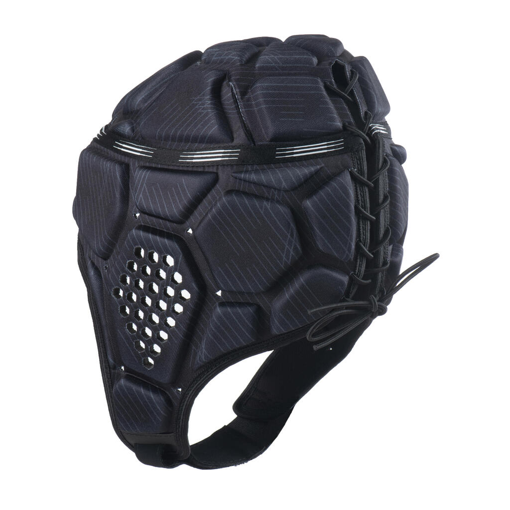 CASCO DE RUGBY PARA NIÑO Y ADULTO R500 NEGRO