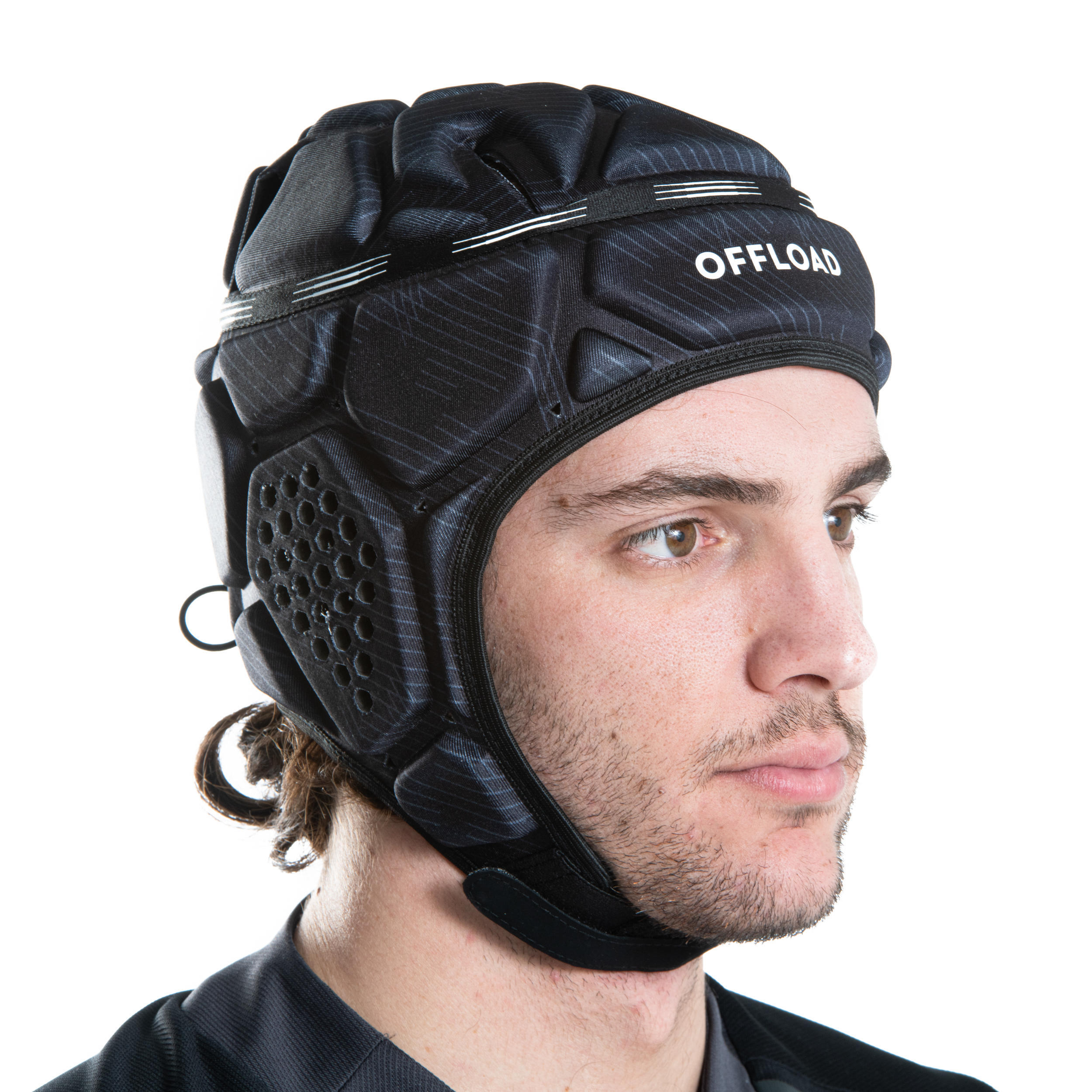 Kids'/Adult Rugby Head Guard R500 - Black 4/10