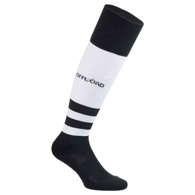 Stutzen Rugby R500 hoch Kinder schwarz/weiss Stutzen Rugby R500 hoch Kinder schwarz/weiss
