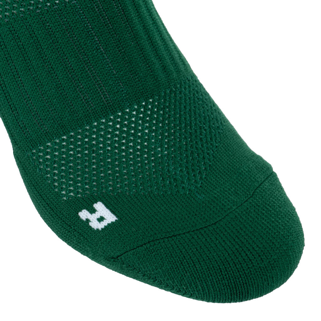 Men's/Women's High Rugby Socks R500 - Green/White