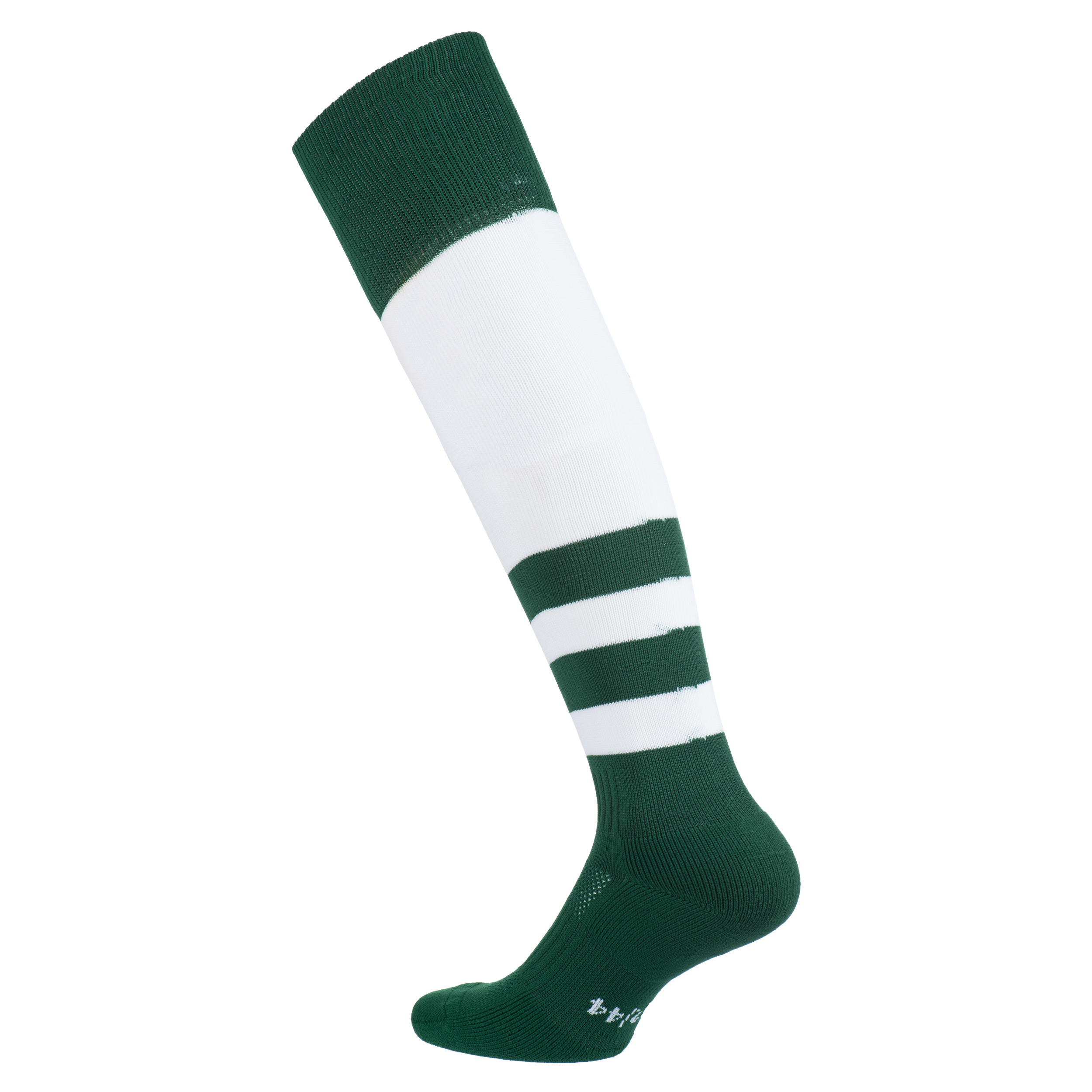 Men's/Women's High Rugby Socks R500 - Green/White 2/5