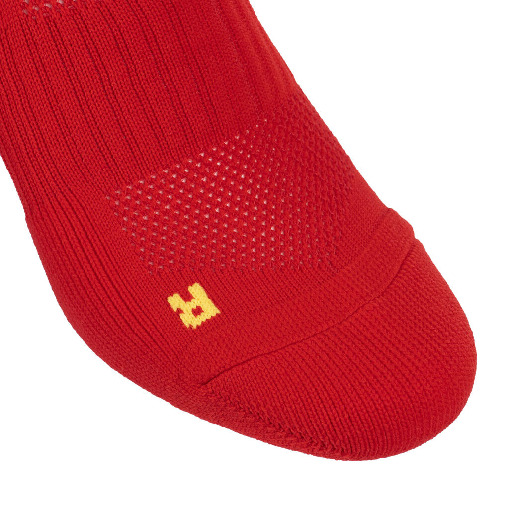 Men's/Women's High Rugby Socks R500 - Red/Yellow