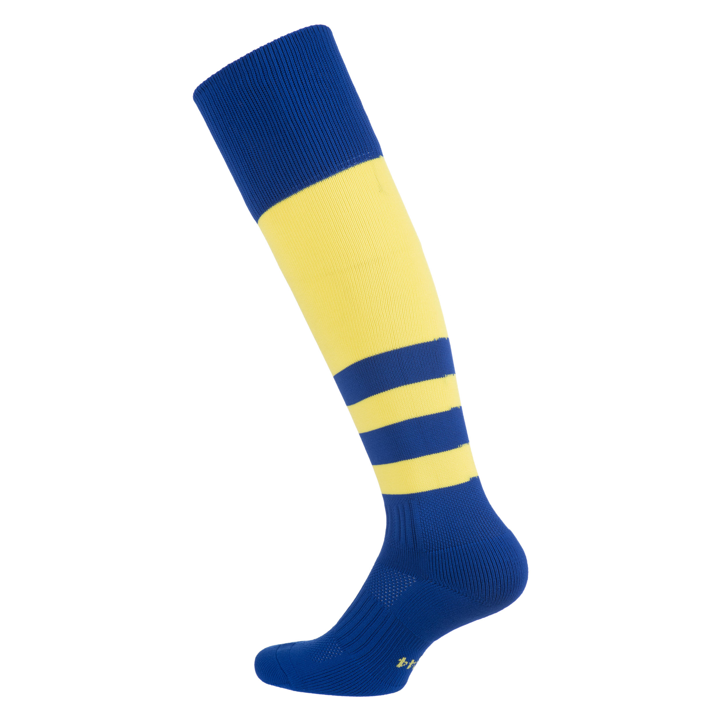 Kids' High Rugby Socks R500 - Blue/Yellow 2/5