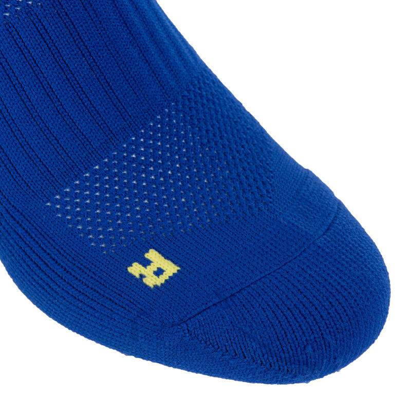 Chaussettes hautes de rugby Homme/Femme - R500 bleu jaune