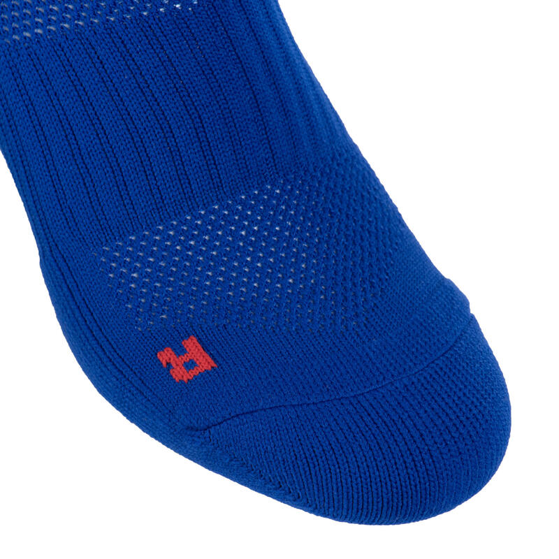 Chaussettes hautes de rugby Enfant - R500 rouge bleu