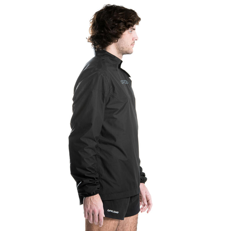 Winddicht regenjack voor rugby volwassenen Smock top zwart