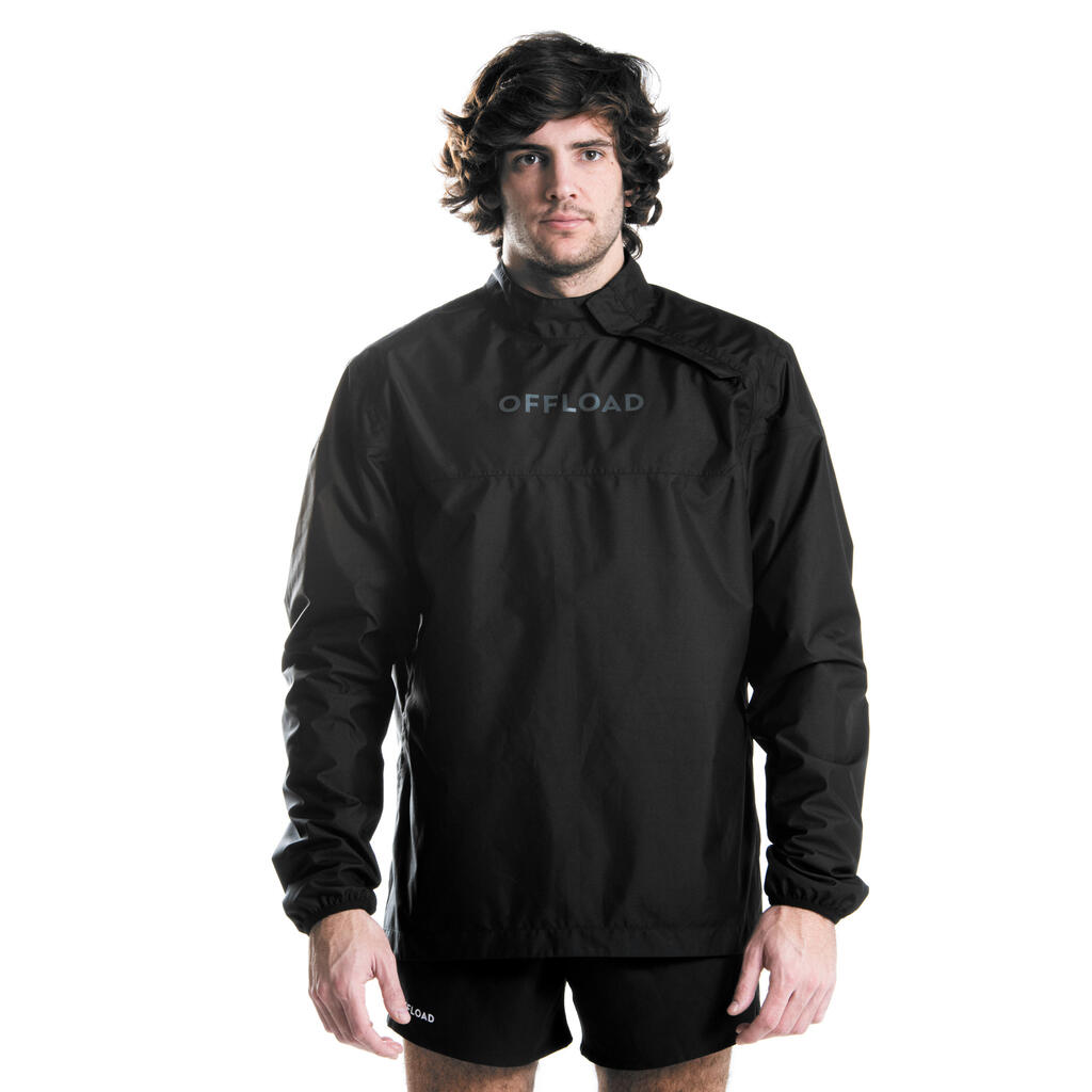 Adult Rugby Windproof Waterproof Smock Top - Black