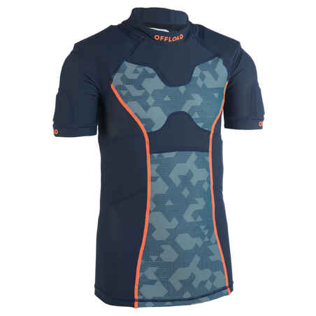 Hombrera de niño para rugby R100 azul gris