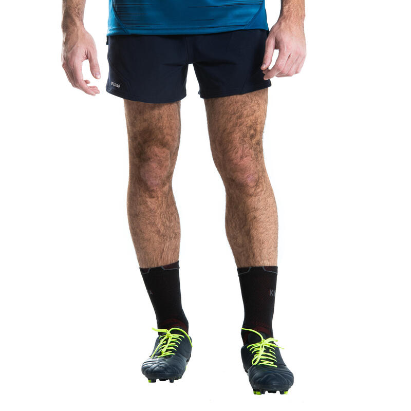 Pantalón corto de Rugby Hombre Offload R500 Azul Marino