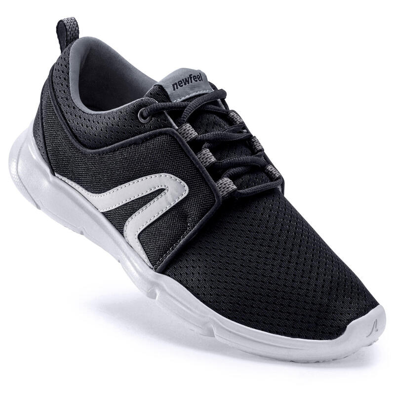 PW 120 WOMEN'S FITNESS WALKING SHOES - BLACK/WHITE - Decathlon