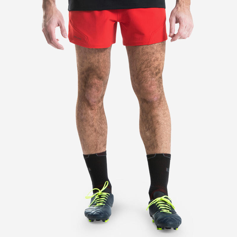 Pantalón corto de Rugby Hombre Offload R500 Rojo