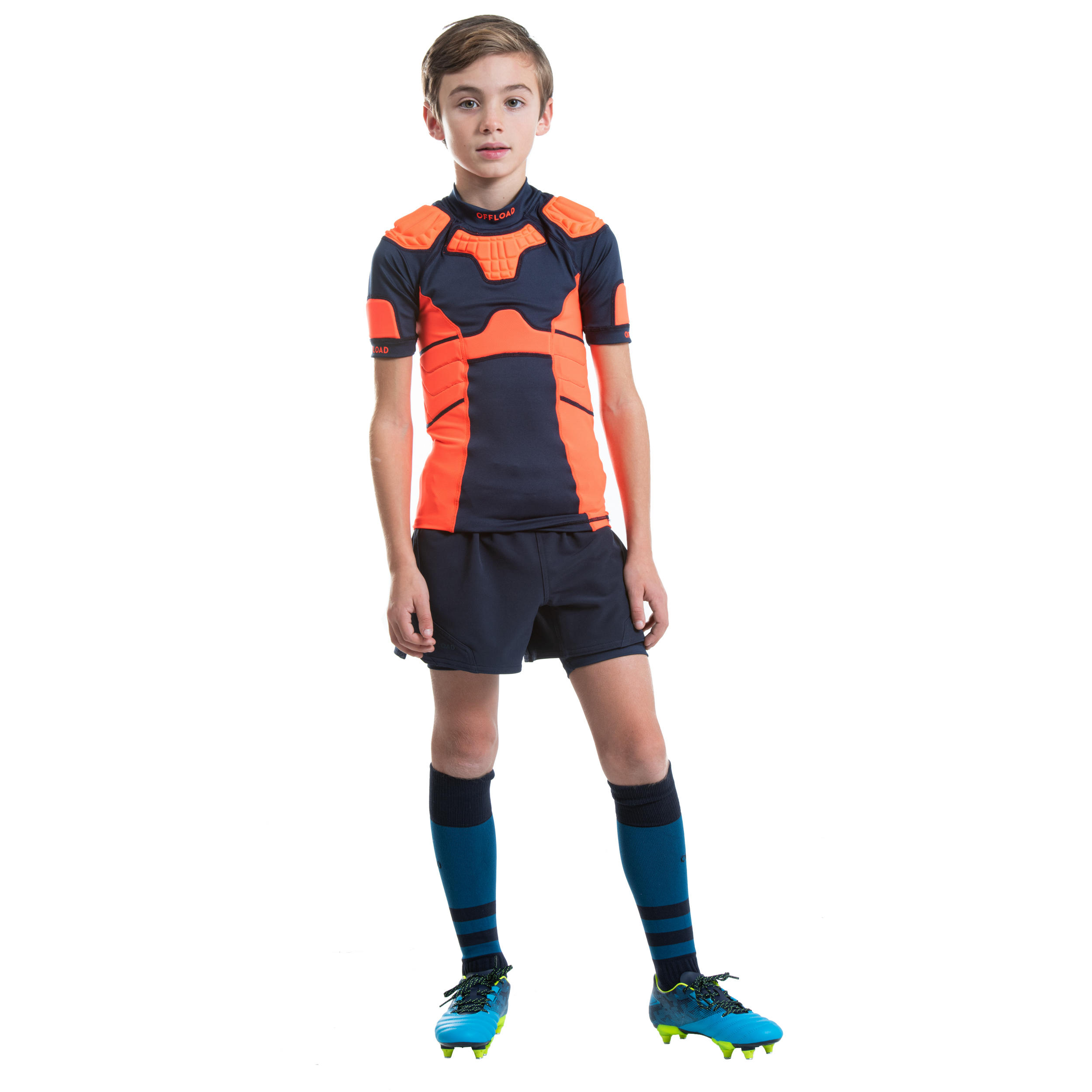 Kids' Rugby Shoulder Pad R500 - Orange 8/13