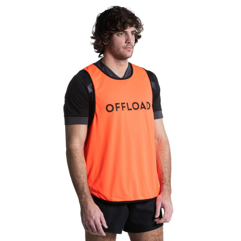 Chasuble de rugby réversible - R500 jaune orange