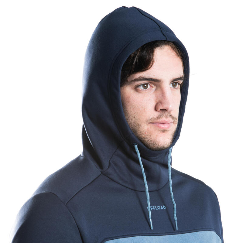 Sweat-shirt capuche de rugby Homme - R500 bleu