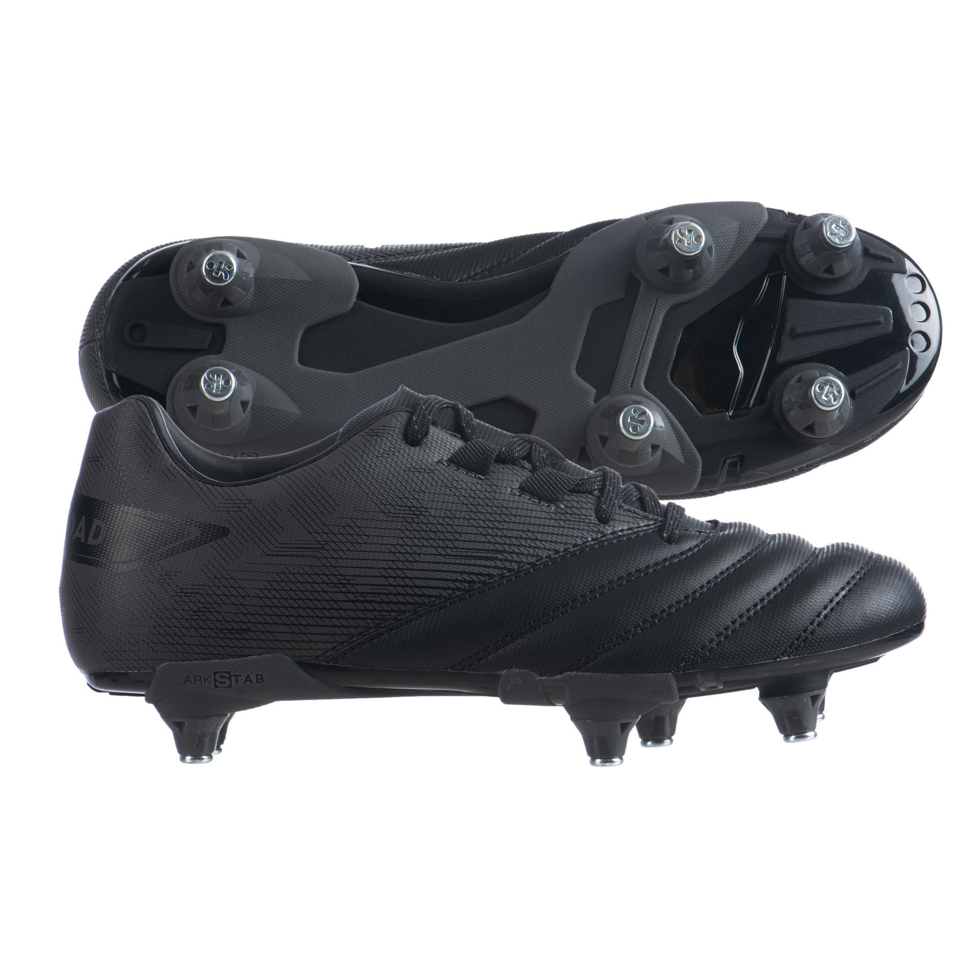 RUGBYSCHOENEN MET NOPPEN VOOR KINDEREN R500 SG DRASSIG TERREIN ZWART |  OFFLOAD | Decathlon.nl