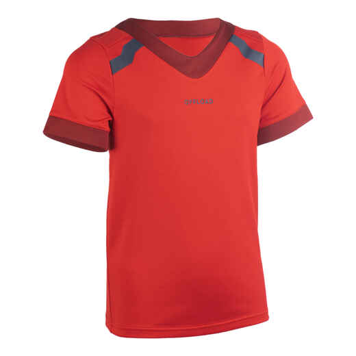 
      Rugbytrikot Kurzarm R100 Kinder rot/bordeaux
  