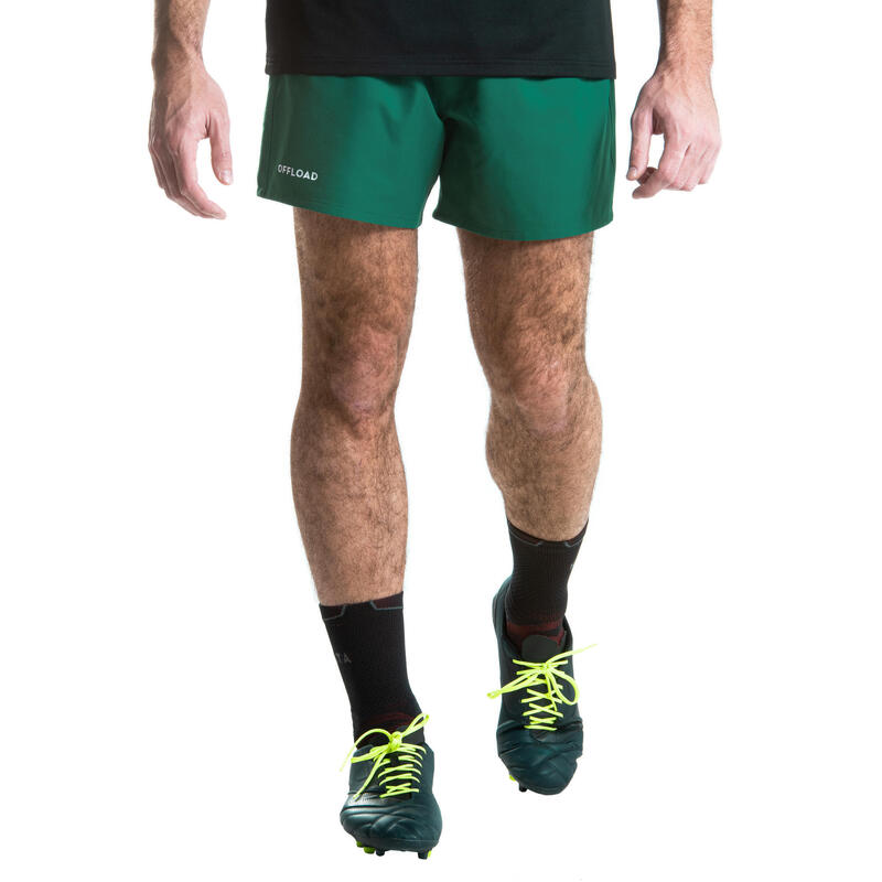 Pantalón corto Rugby Adulto Offload R100 verde