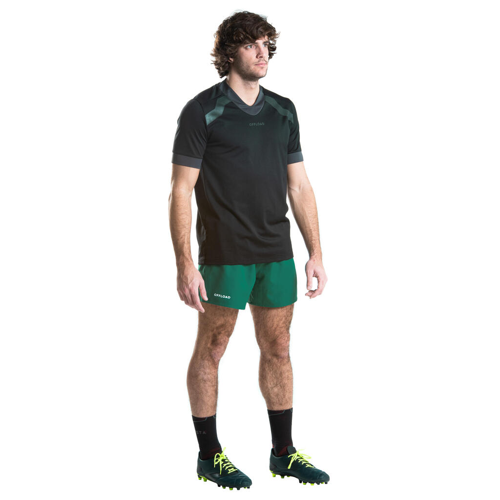 Rugbyshorts Club R100 ohne Tasche Erwachsene schwarz