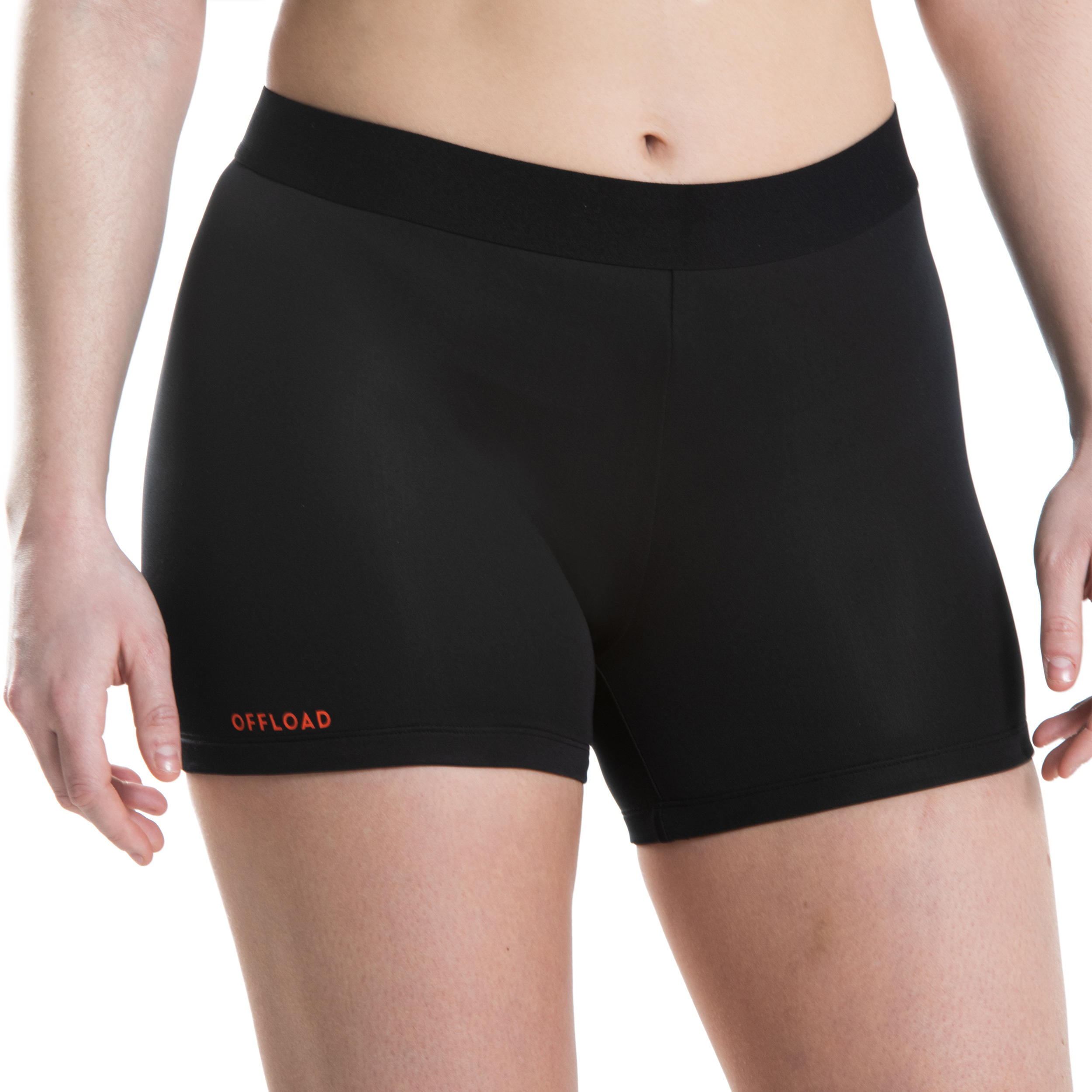 Women's Rugby Undershorts R500 - Black 3/4