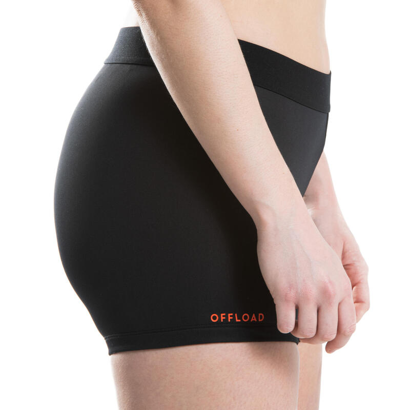 Rugby-Funktionsshorts R500 Damen schwarz