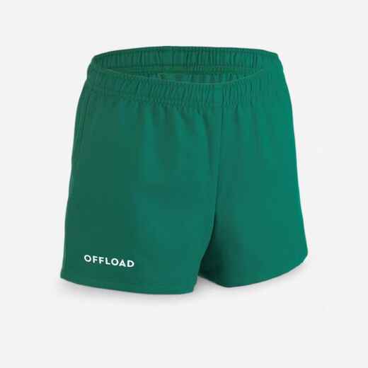 
      Kids' Rugby Club Pocketless Shorts R100 - Green
  