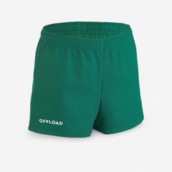 SHORT CLUB RUGBY R100 SANS POCHE ENFANT VERT