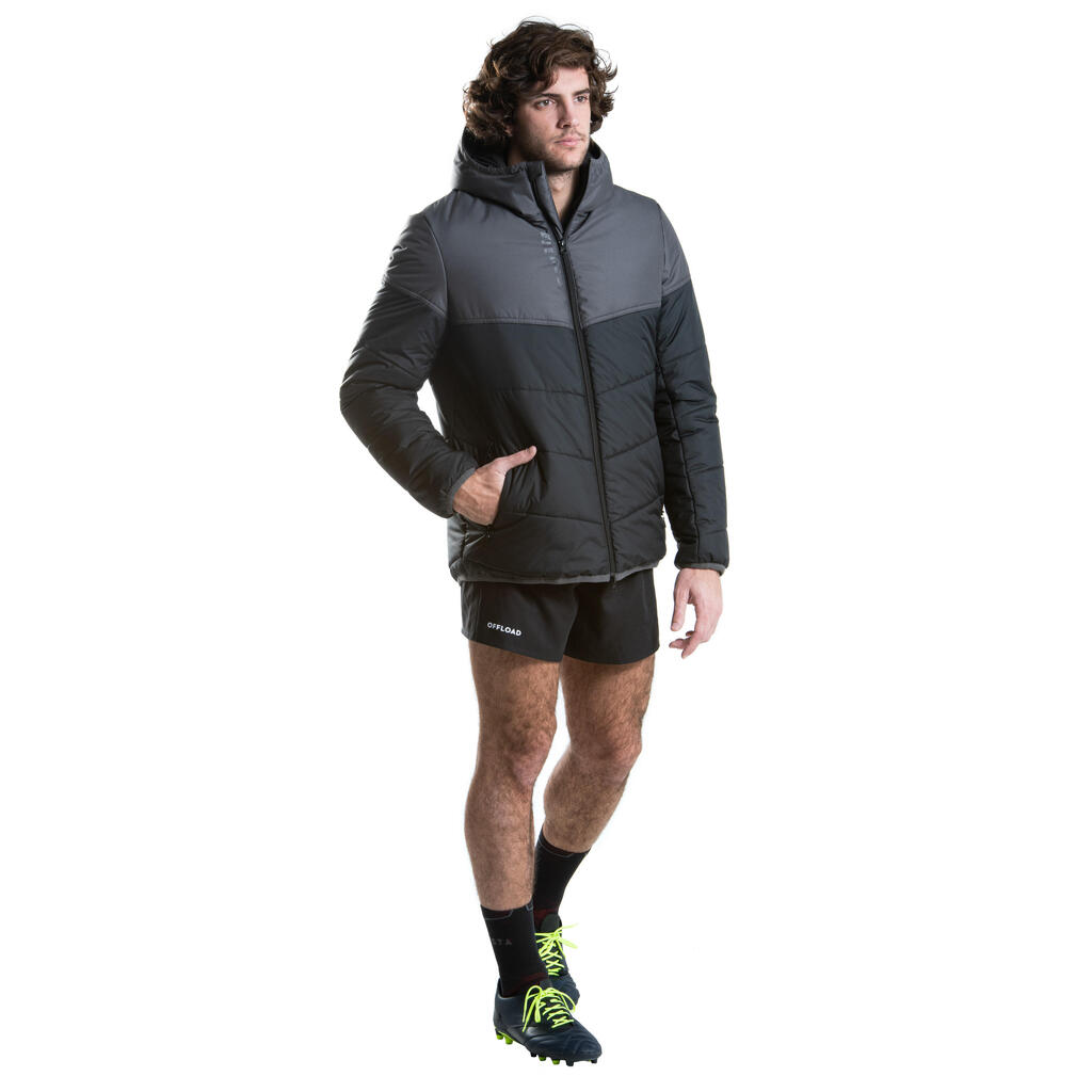 Adult Rugby Club Coach Short Parka R500 - Black