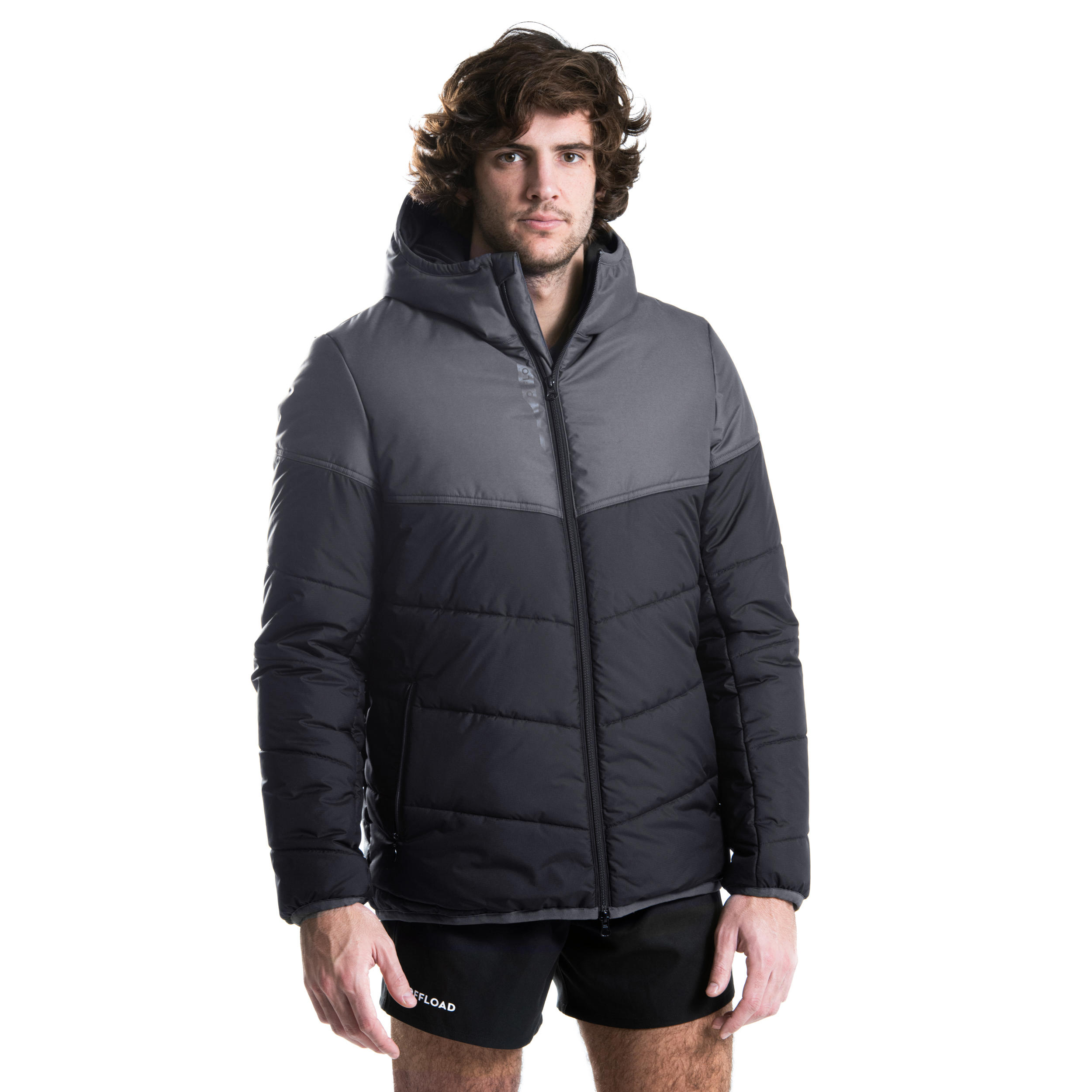 Adult Rugby Club Coach Short Parka R500 - Black 8/13