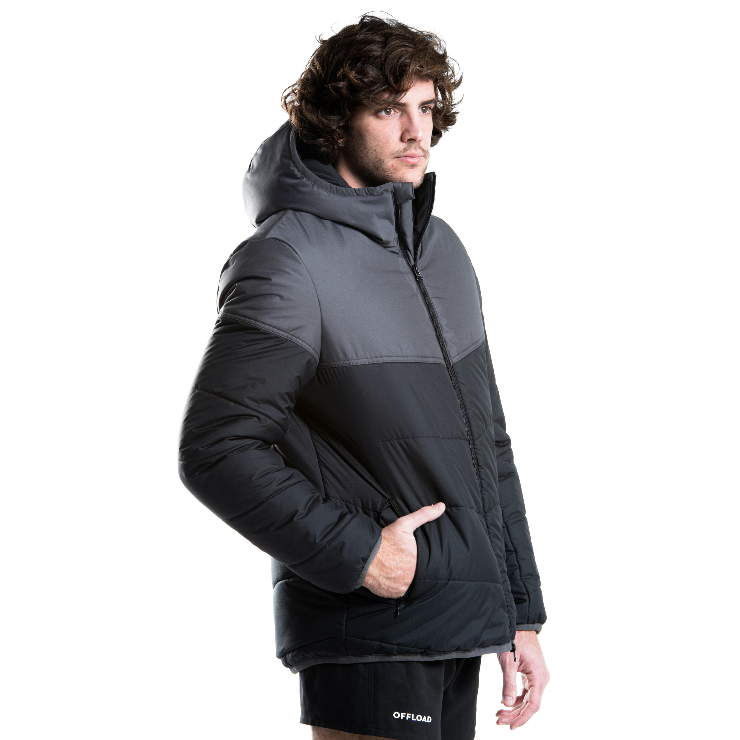 Adult Rugby Club Coach Short Parka R500 - Black 4/13