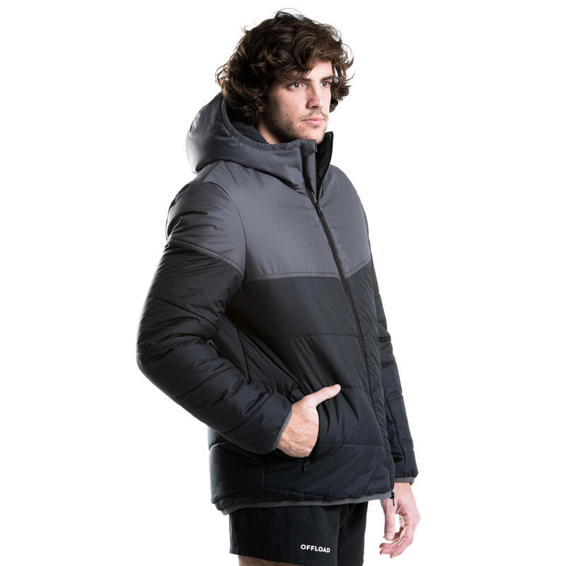 Parka coach Decathlon Club corta de rugby Adulto - R500 negro
