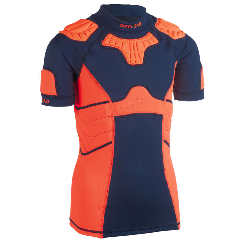 OFFLOAD Kids' Rugby Shoulder Pads R500 Orange Decathlon