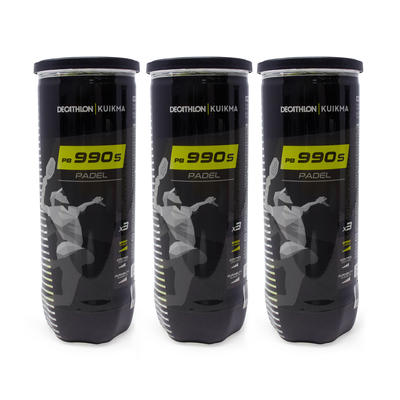 Tripack pelota de pádel con presión - Kuikma PB 990 Speed
