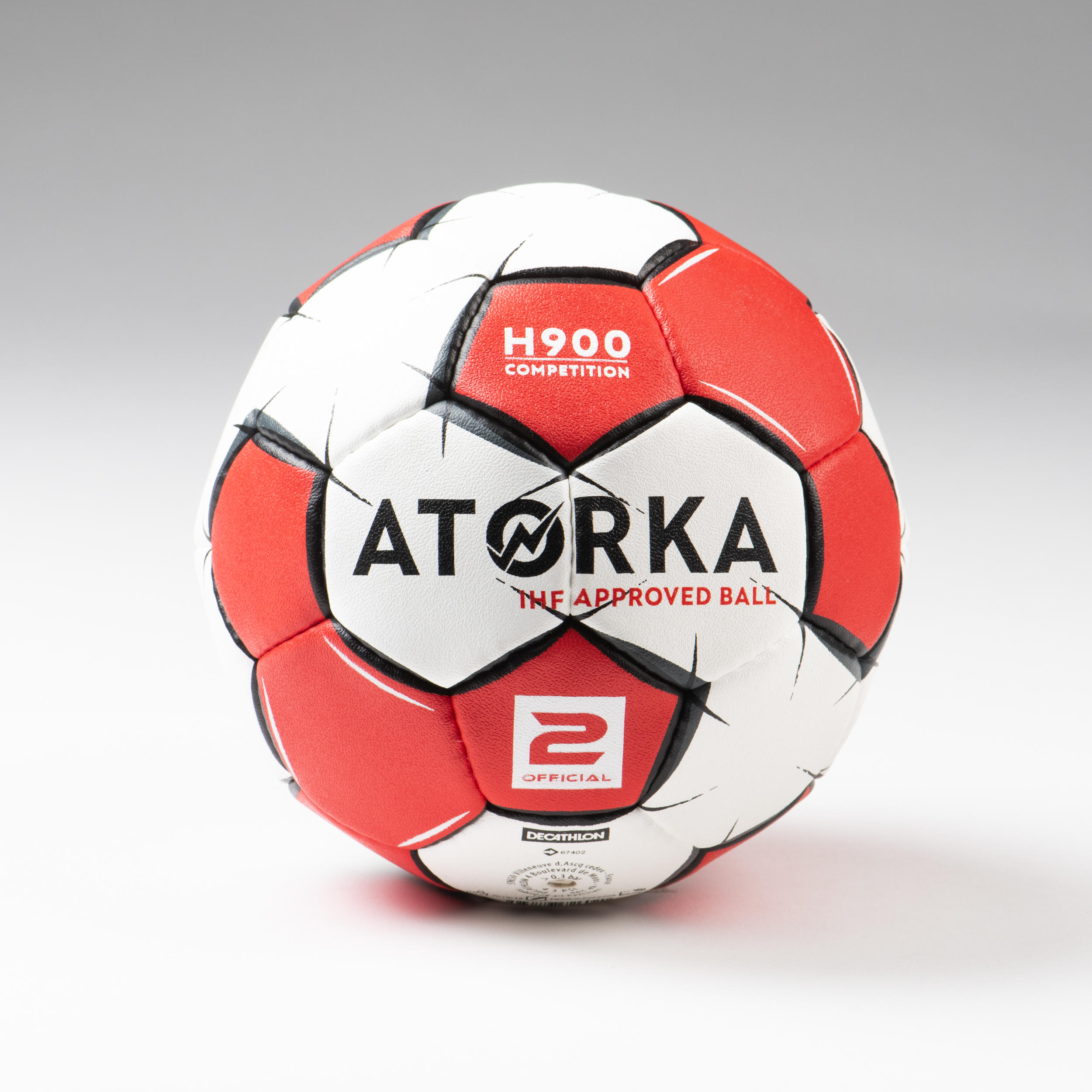 Balón Balonmano Atorka H900 Mujer T2 Rojo/Blanco 2/3