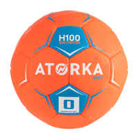 Detská lopta na hádzanú h100 soft t0 oranžovo-modrá atorka decathlon