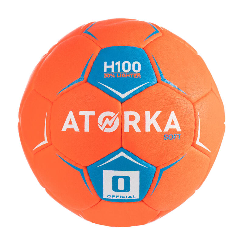 Dětský házenkářský míč H100 Soft velikost 0 oranžový 